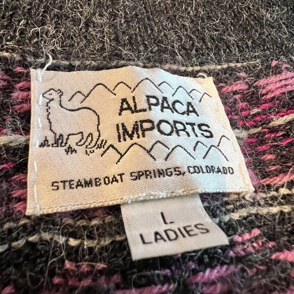 Alpaca Imports Ladies Zip up Cardigan Size Large - Picture 4 of 6